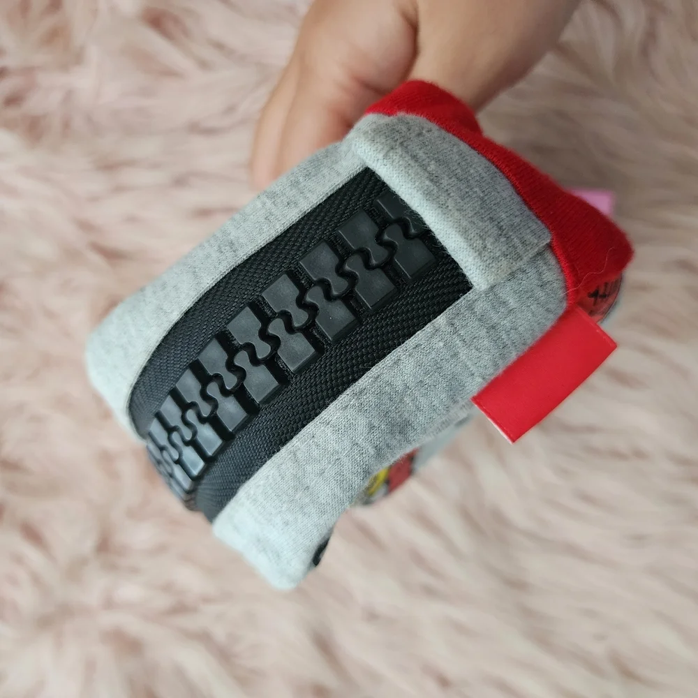 Hello Kitty Japan Pencil Case Gray Fabric Oversized Zipper